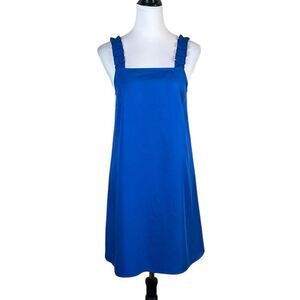 Cremieux Women’s Blue Sleeveless Dress with Ruffled Straps, Size S, NWT